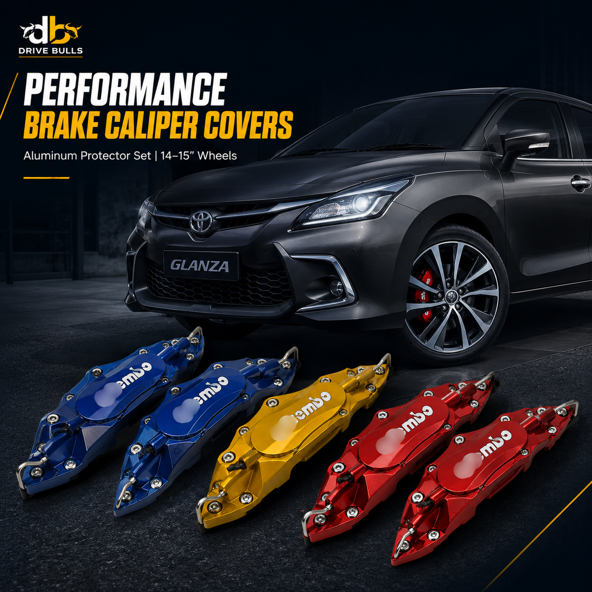 Performance Brake Caliper Covers | Aluminum Protector Set (14–15" Wheels)