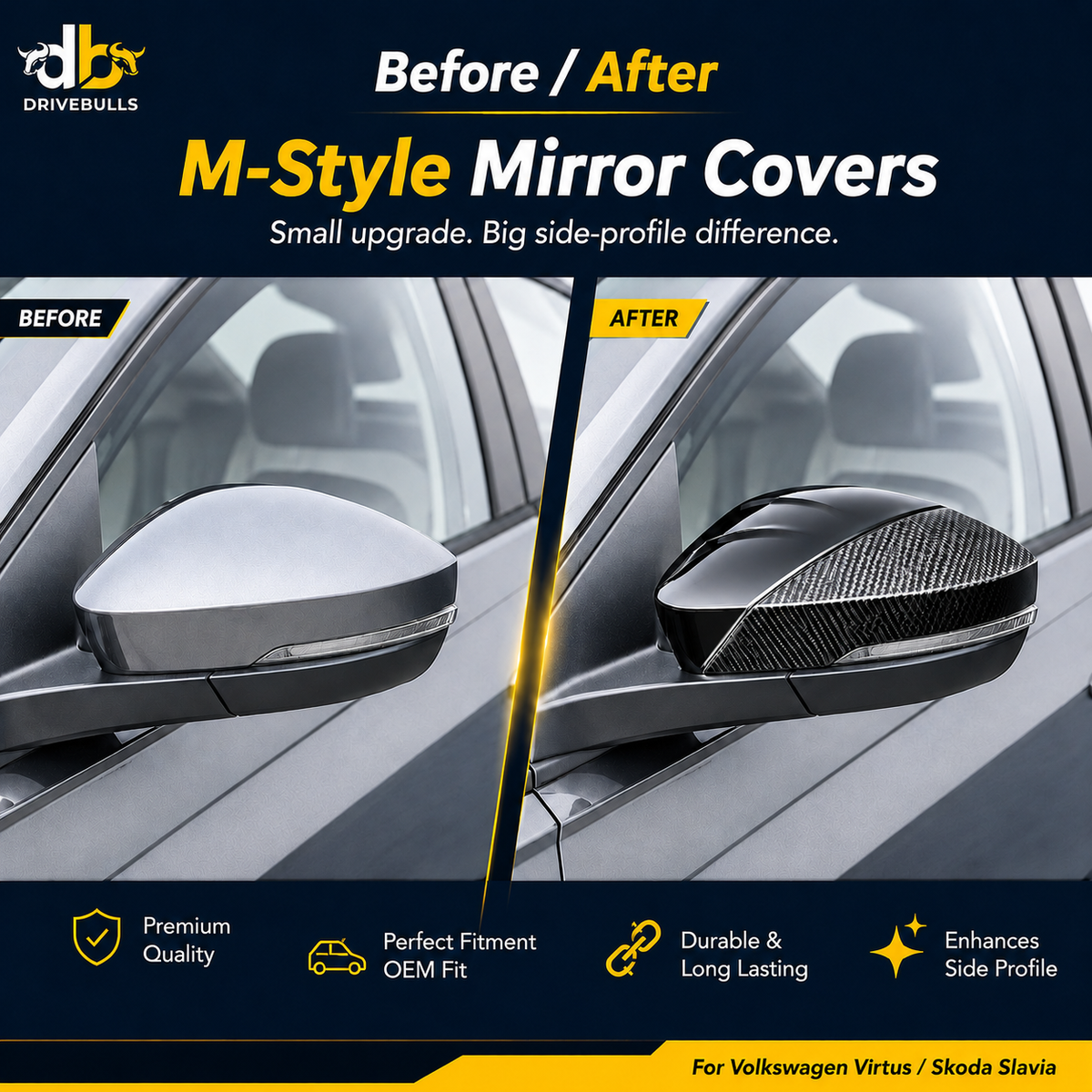 Volkswagen Virtus / Skoda Slavia M-Style Mirror Covers