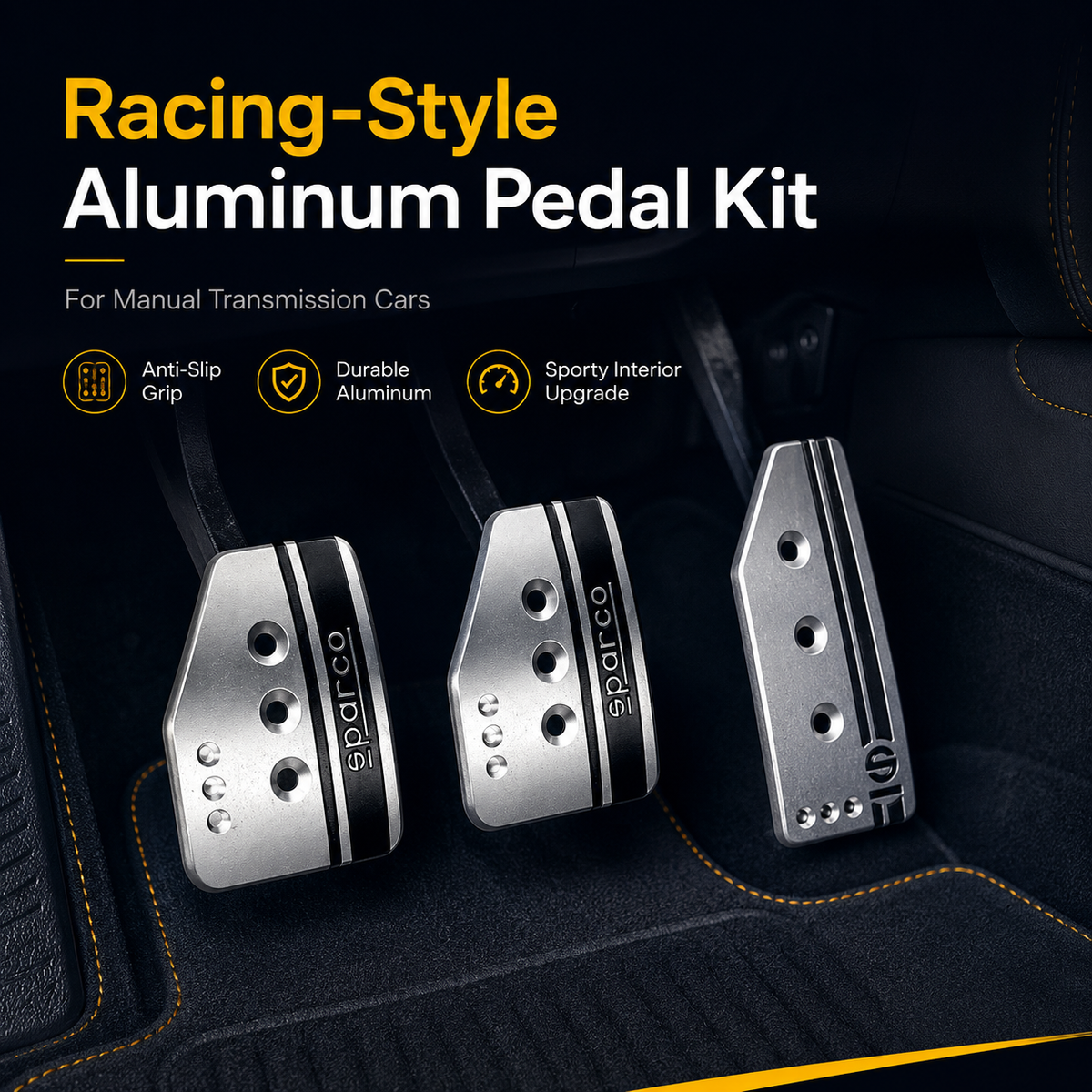 Racing-Style Aluminum Pedal Kit | Manual Transmission Cars