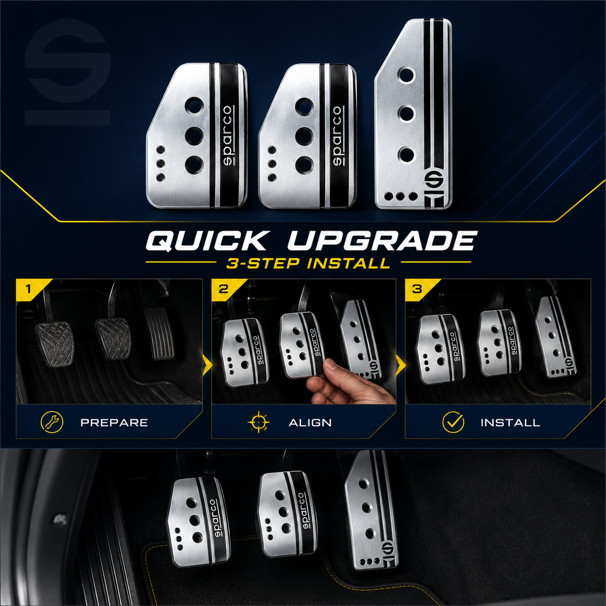 Racing-Style Aluminum Pedal Kit | Manual Transmission Cars