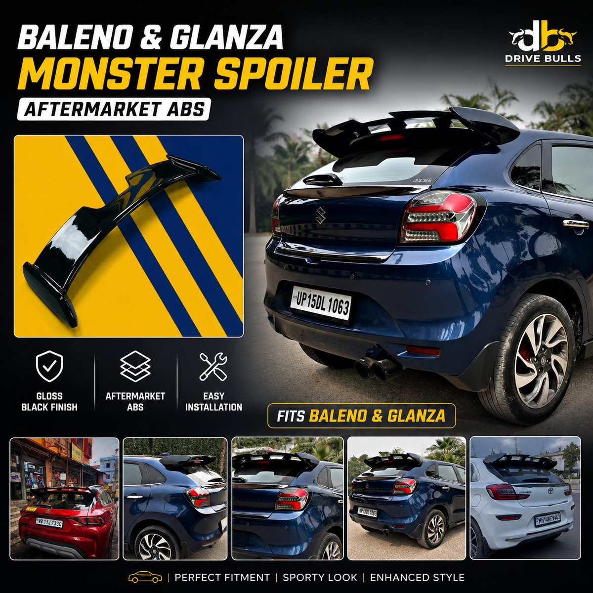 Baleno And Glanza Monster Spoiler | Aftermarket ABS