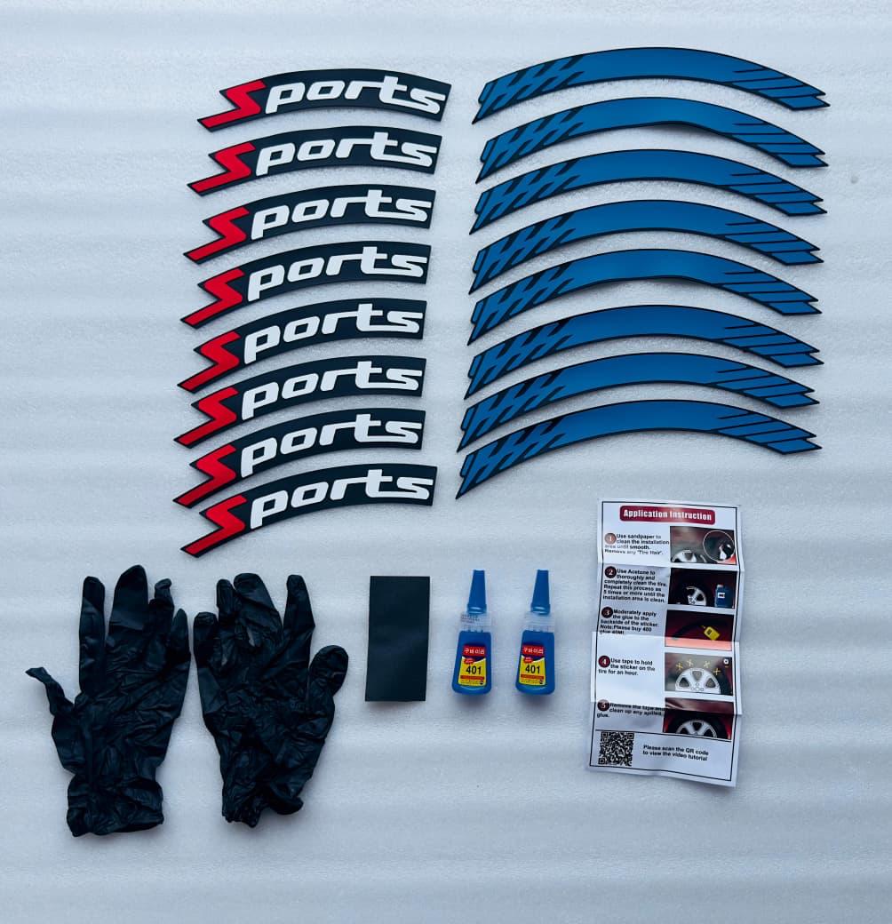 3D Rubber Car Tyre Stickers Set of 4 | Universal Tyre Lettering Kit