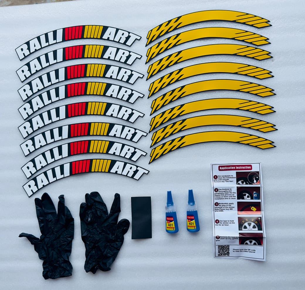3D Rubber Car Tyre Stickers Set of 4 | Universal Tyre Lettering Kit