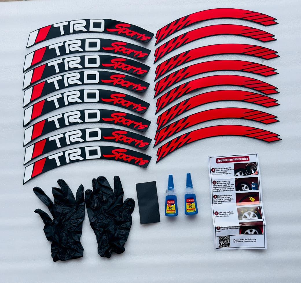 3D Rubber Car Tyre Stickers Set of 4 | Universal Tyre Lettering Kit