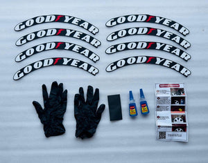 3D Rubber Car Tyre Stickers Set of 8 | Universal Tyre Lettering Kit