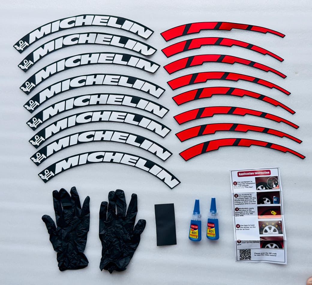 3D Rubber Car Tyre Stickers Set of 8 | Universal Tyre Lettering Kit