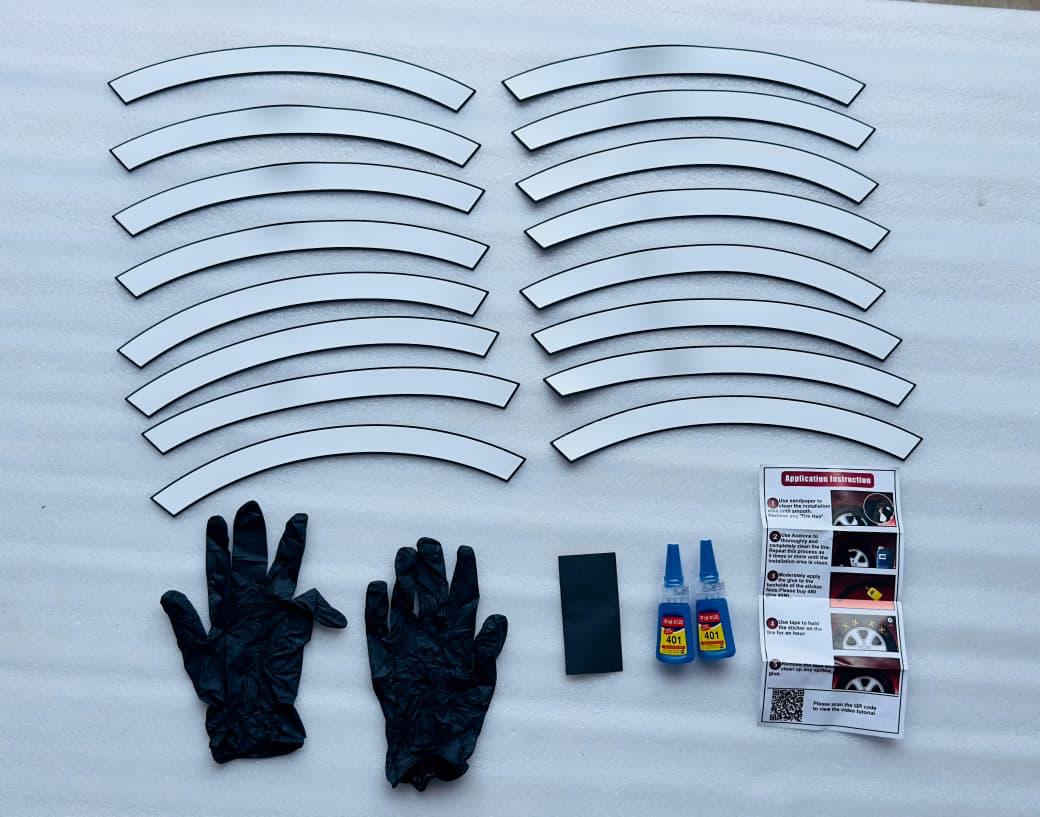 3D Rubber Car Tyre Stickers Set of 4 | Universal Tyre Lettering Kit