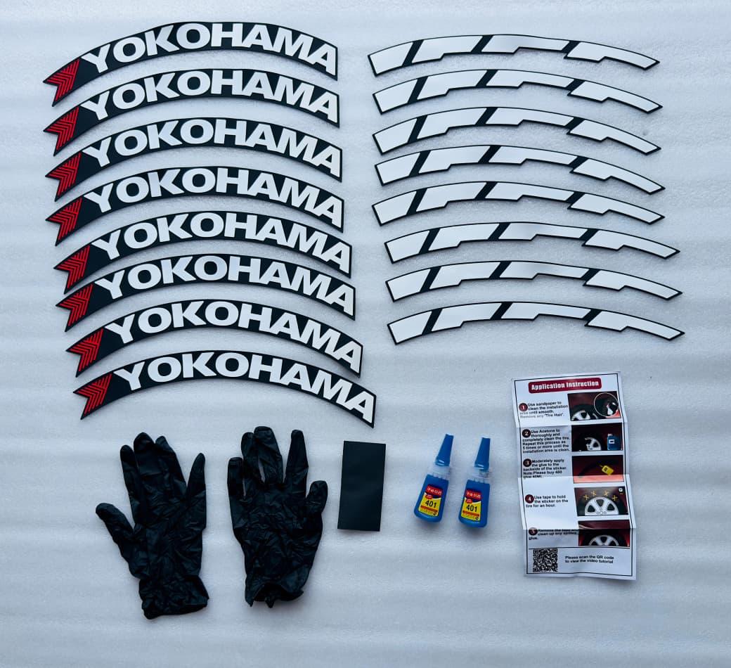 3D Rubber Car Tyre Stickers Set of 8 | Universal Tyre Lettering Kit
