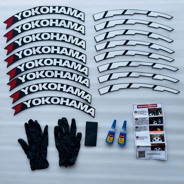 3D Rubber Car Tyre Stickers Set of 8 | Universal Tyre Lettering Kit