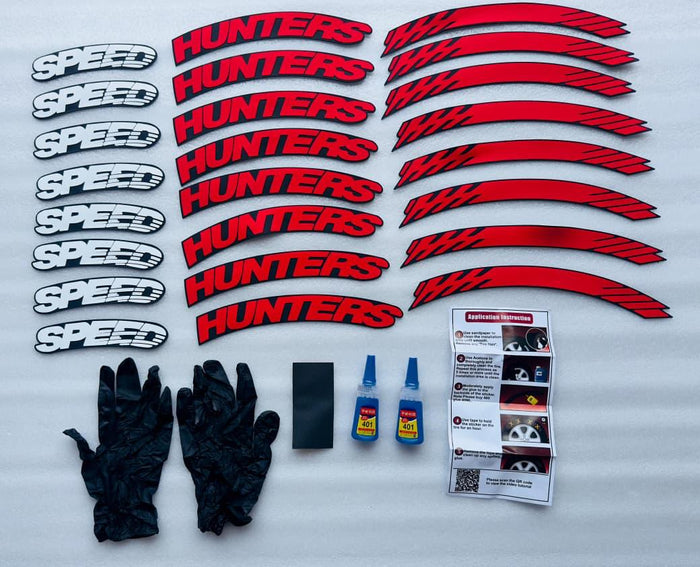 3D Rubber Car Tyre Stickers Set of 8 | Universal Tyre Lettering Kit