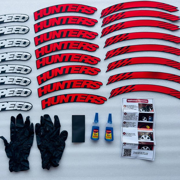 3D Rubber Car Tyre Stickers Set of 8 | Universal Tyre Lettering Kit