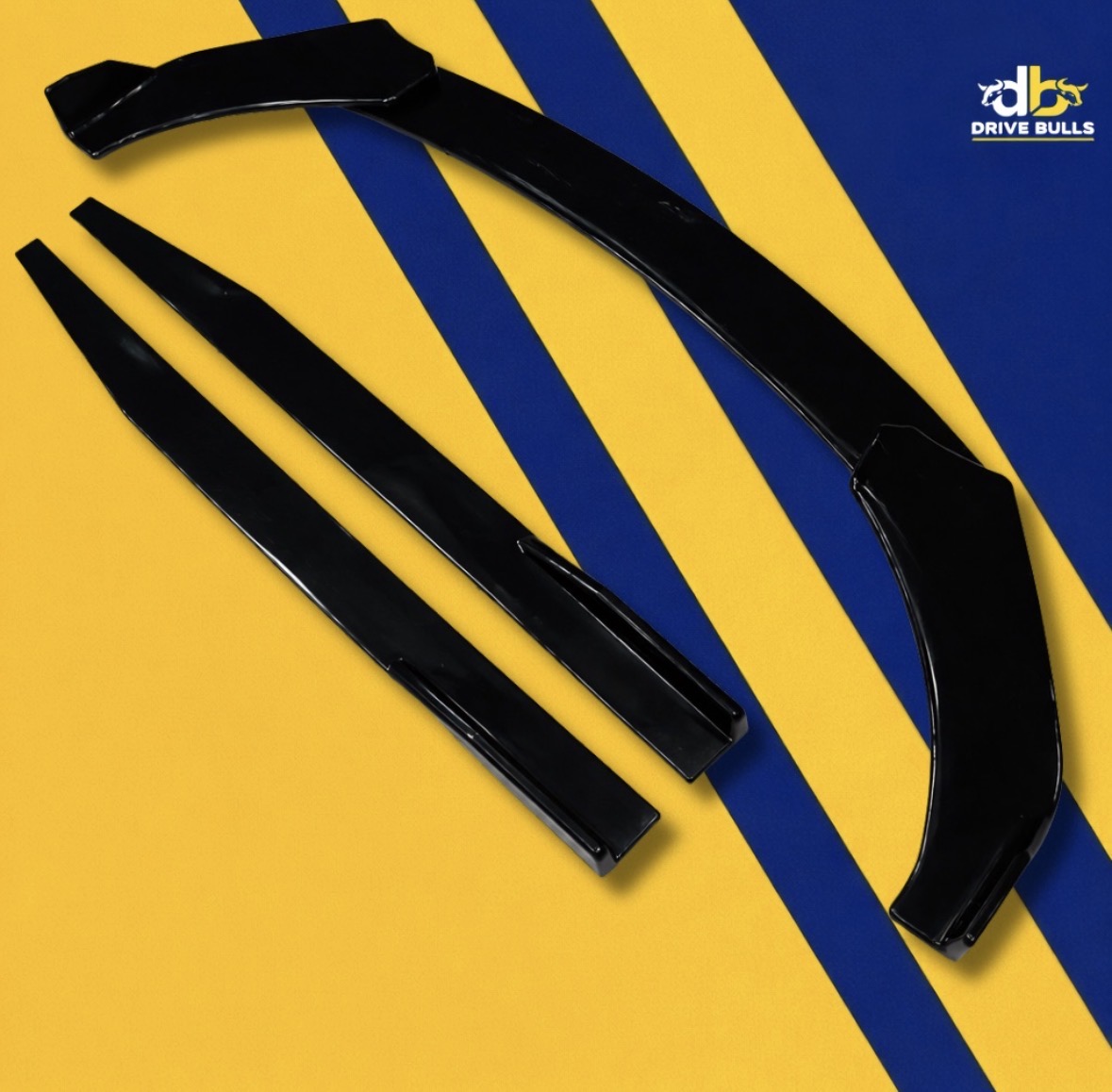 Universal 5pc gloss black splitter kit installed
