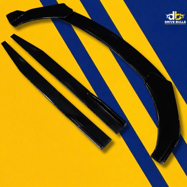 Universal 5pc gloss black splitter kit installed
