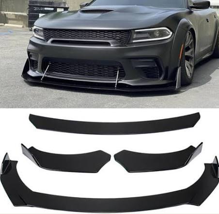 Universal 5 Pc Front Splitters Kit | Gloss Black Styling Kit