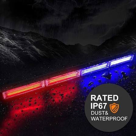 24-Inch COB LED Light Bar Flasher | Remote Controlled, Tri-Color