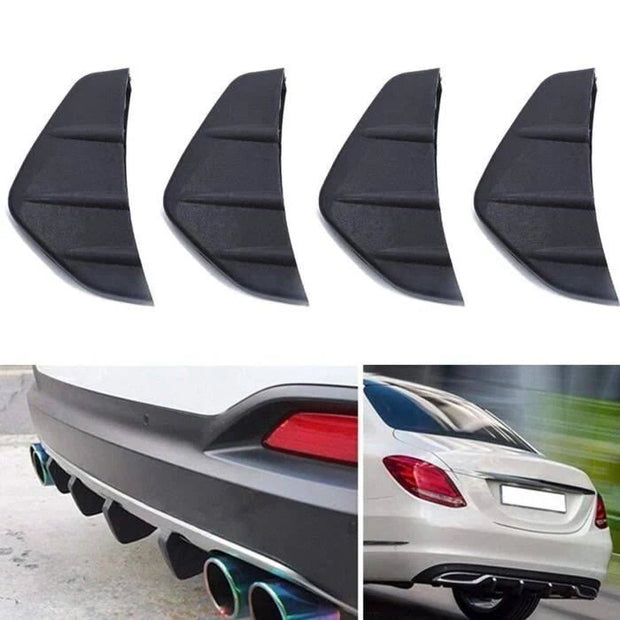Universal 4-Piece Rear Diffuser | Gloss Black PVC